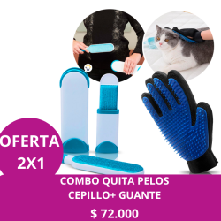 COMBO QUITA PELOS GUANTE+CEPILLO