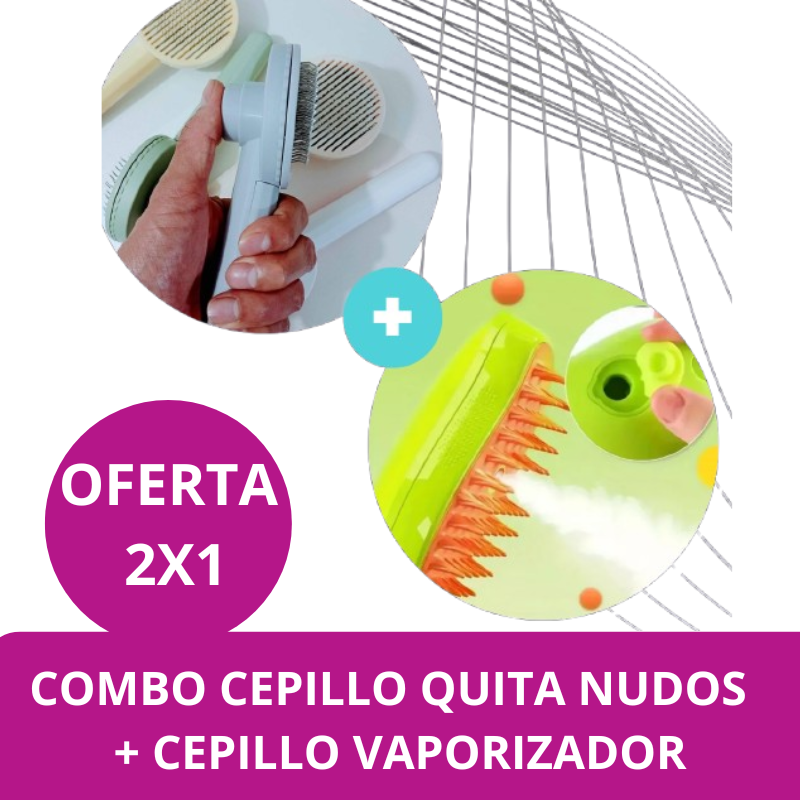 COMBO CEPILLO QUITA NUDOS   + CEPILLO VAPORIZADOR