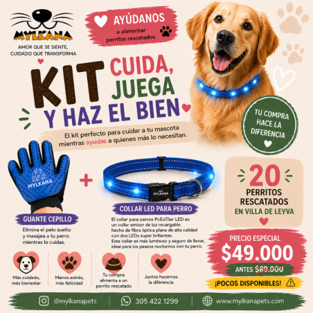 COMBO CUIDA ,JUEGA Y HAZ EL BIEN COLLAR +GUANTE